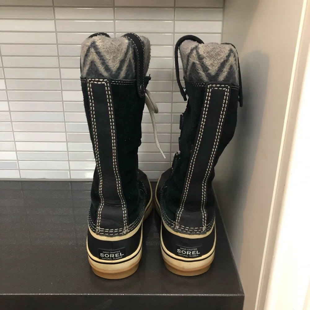 Sorel Women's Joan of Arctic Knit II black suede Waterproof Winter Boots: Size 7 - Picture 4 of 11